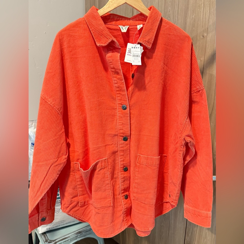 Roxy Vibrant Orange Corduroy Shirt